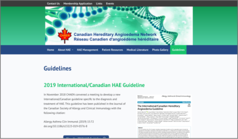 Canadian Hereditary Angioedema Network&nbsp;(CHAEN)